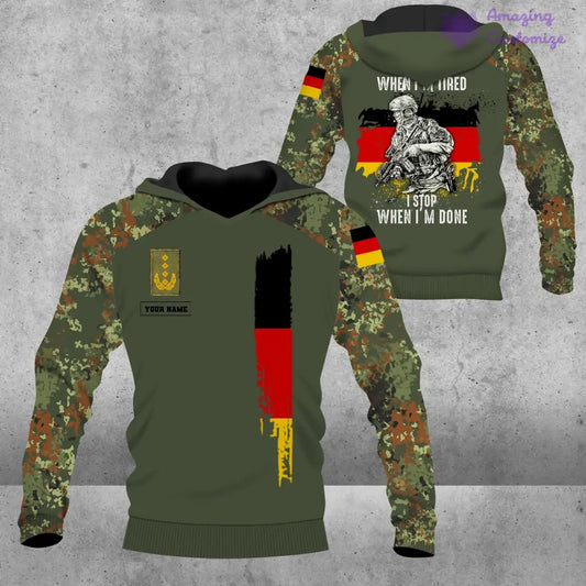 Personalized Germany Soldier/ Veteran Camo With Name And Rank Hoodie - 2106230001