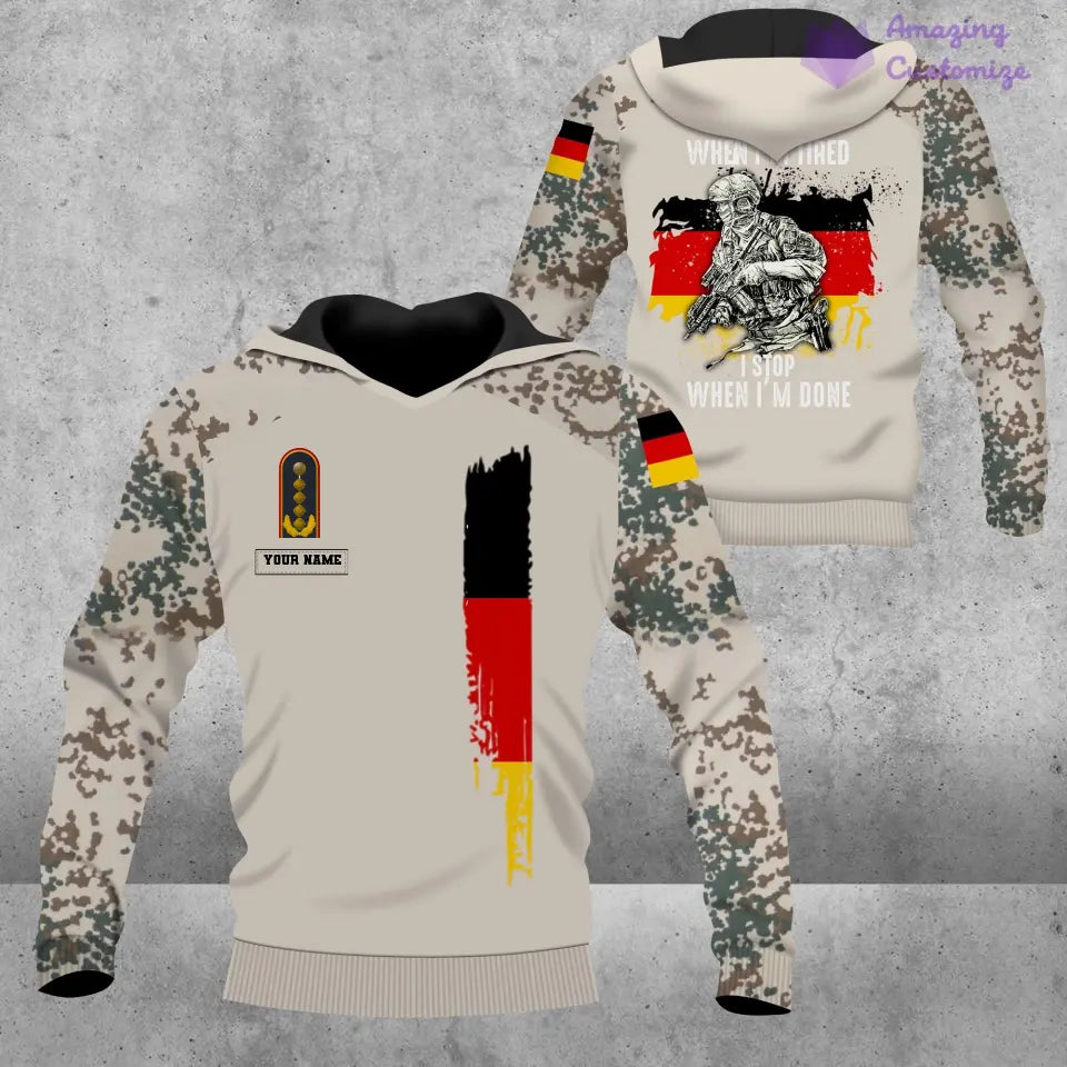 Personalized Germany Soldier/ Veteran Camo With Name And Rank Hoodie - 2106230001