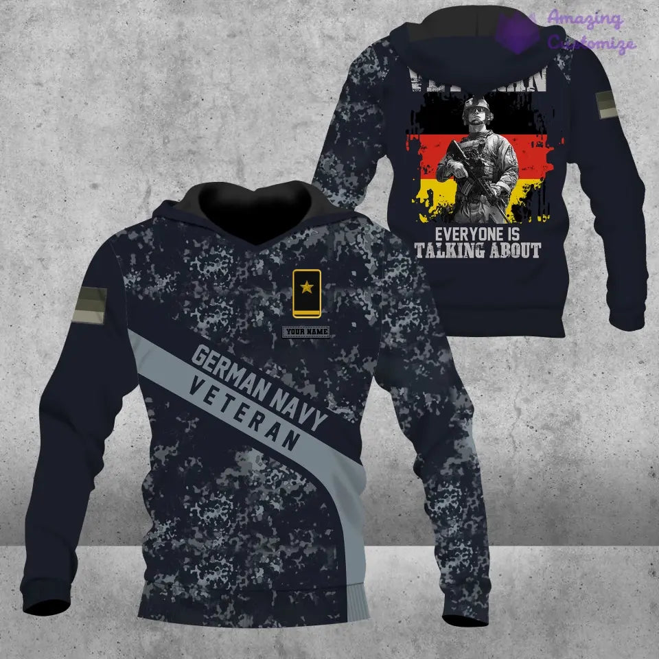 Personalized Germany Soldier/ Veteran Camo With Name And Rank Hoodie - 2106230003