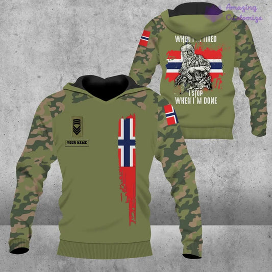 Personalized Norway Soldier/ Veteran Camo With Name And Rank Hoodie - 2106230002