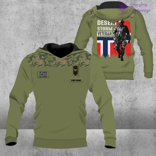 Personalized Norway Soldier/ Veteran Camo With Name And Rank Hoodie - 2106230004