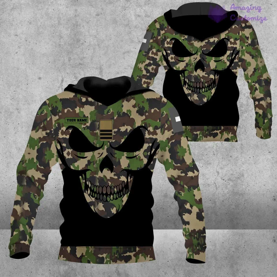 Personalized Swiss Soldier/ Veteran Camo With Name And Rank Hoodie - 2106230002
