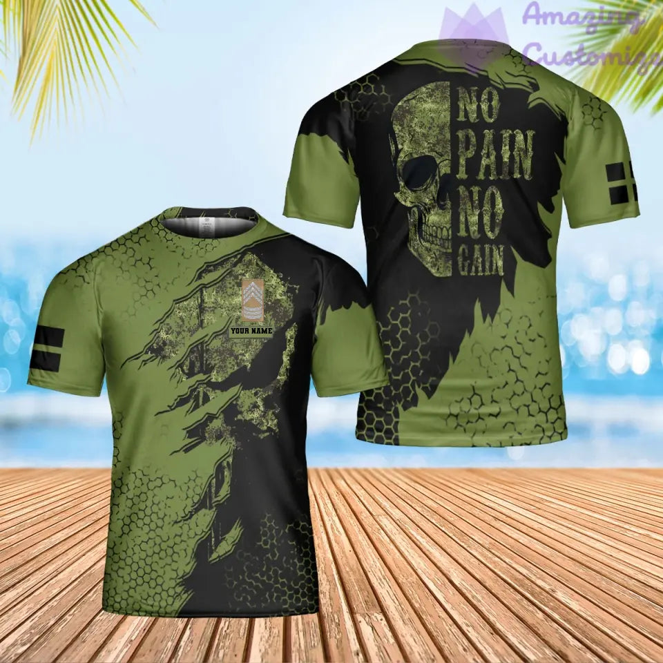 Personalized Denmark Solider/ Veteran Camo With Name And Rank T-shirt 3D Printed - 2806230002