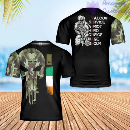 Personalized Ireland Solider/ Veteran Camo With Name And Rank T-Shirt 3D Printed - 2806230001