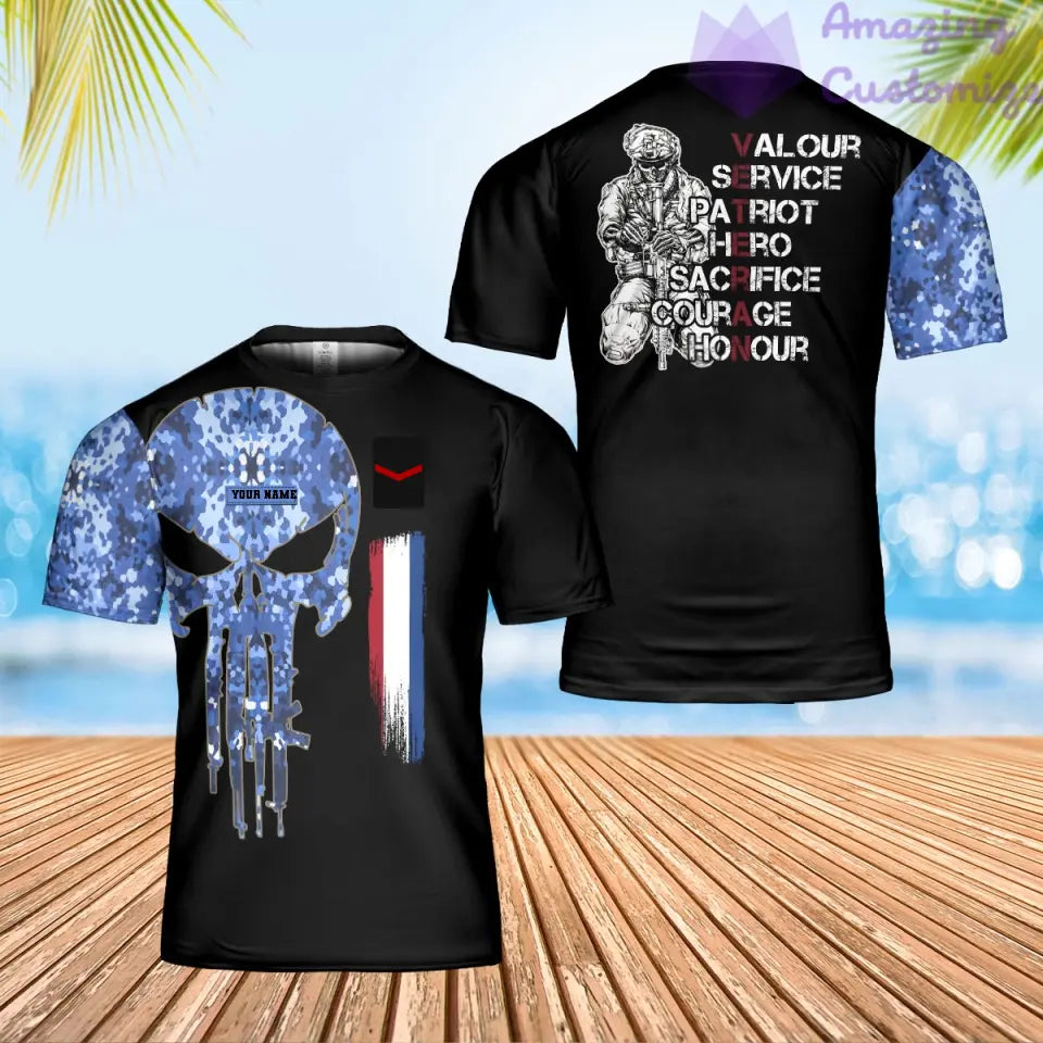 Personalized Netherlands Solider/ Veteran Camo With Name And Rank T-Shirt 3D Printed - 2806230001