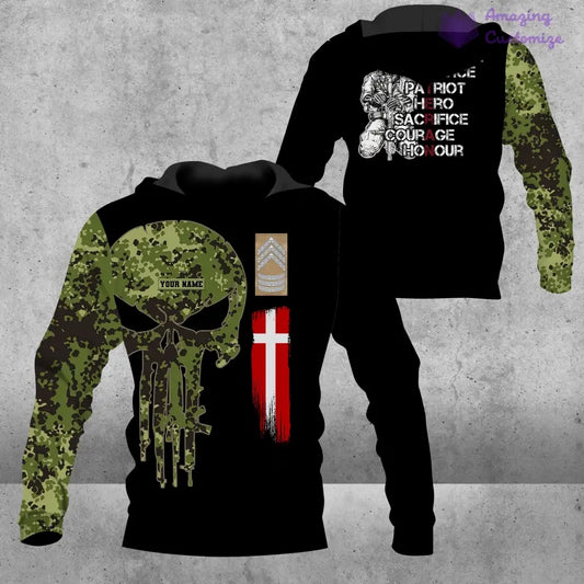 Personalized Denmark Soldier/ Veteran Camo With Name And Rank Hoodie - 2806230001