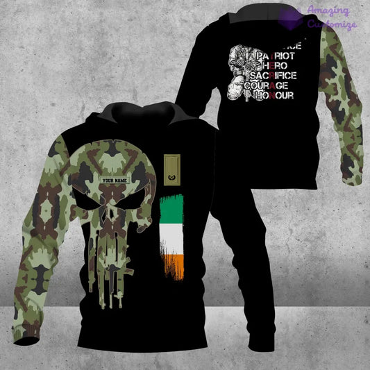 Personalized Ireland Soldier/ Veteran Camo With Name And Rank Hoodie - 2806230001