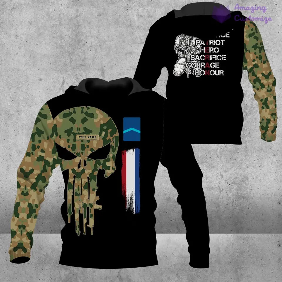Personalized Netherlands Soldier/ Veteran Camo With Name And Rank Hoodie - 2806230001