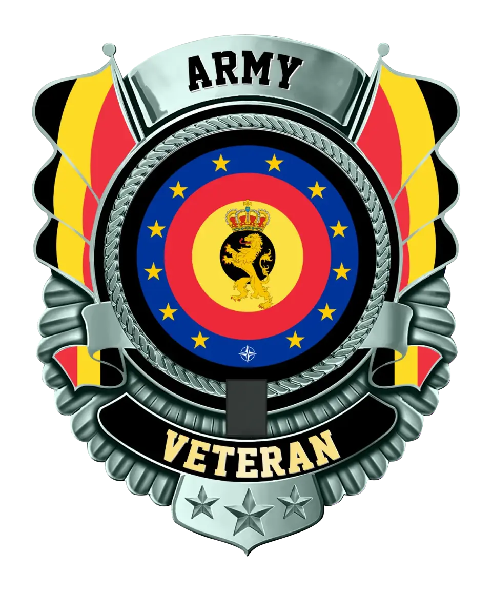Personalized Rank Belgium Soldier/Veterans Camo Cut Metal Sign - 16877376