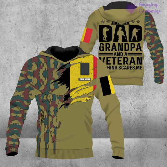 Personalized Belgium Soldier/ Veteran Camo With Name And Rank Hoodie - 0607230001