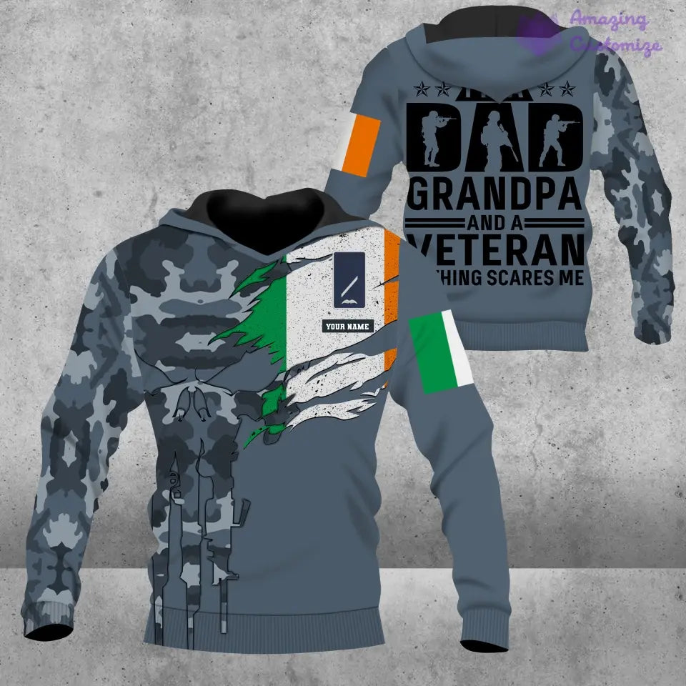 Personalized Ireland Soldier/ Veteran Camo With Name And Rank Hoodie - 0607230001