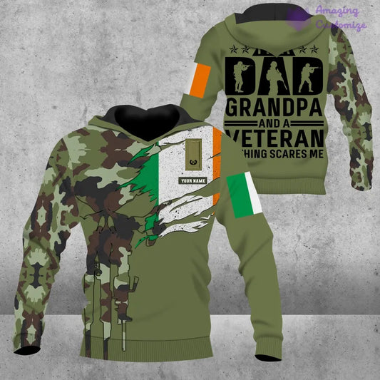 Personalized Ireland Soldier/ Veteran Camo With Name And Rank Hoodie - 0607230001