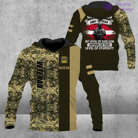 Personalized Austria Soldier/ Veteran Camo With Name And Rank Hoodie - 1007230002