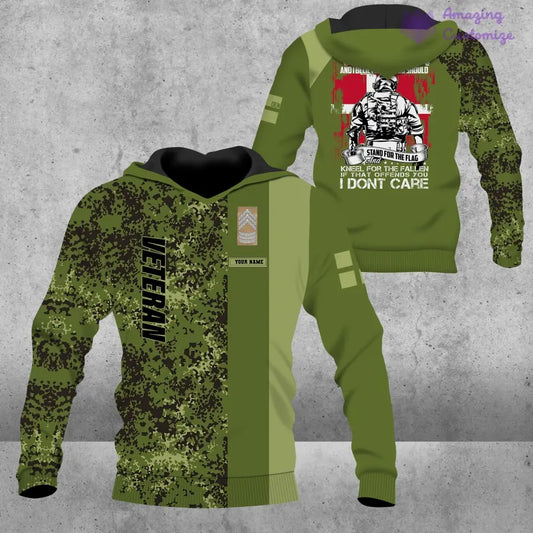 Personalized Denmark Soldier/ Veteran Camo With Name And Rank Hoodie - 1007230001