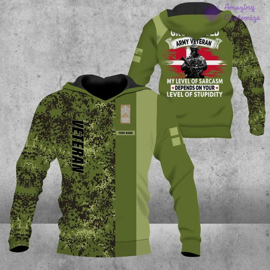 Personalized Denmark Soldier/ Veteran Camo With Name And Rank Hoodie - 1007230002