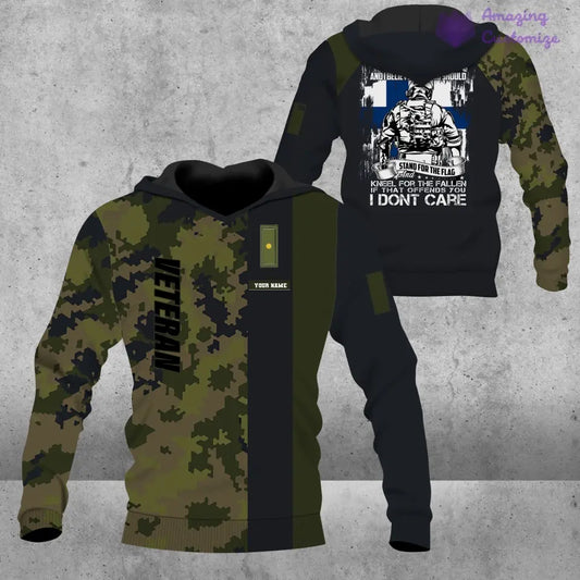 Personalized Finland Soldier/ Veteran Camo With Name And Rank Hoodie - 1007230001