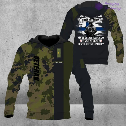 Personalized Finland Soldier/ Veteran Camo With Name And Rank Hoodie - 1007230002