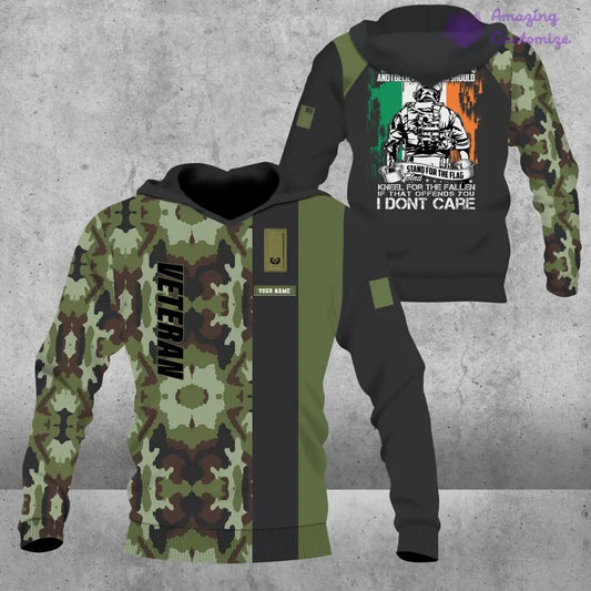 Personalized Ireland Soldier/ Veteran Camo With Name And Rank Hoodie - 1007230001