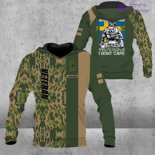 Personalized Sweden Soldier/ Veteran Camo With Name And Rank Hoodie - 1007230001