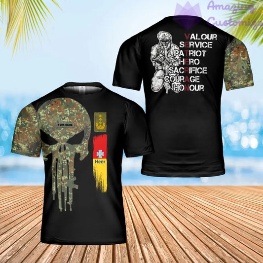 Personalized Germany Soldier/ Veteran Camo With Name And Rank T-Shirt 3D Printed - 2901240001