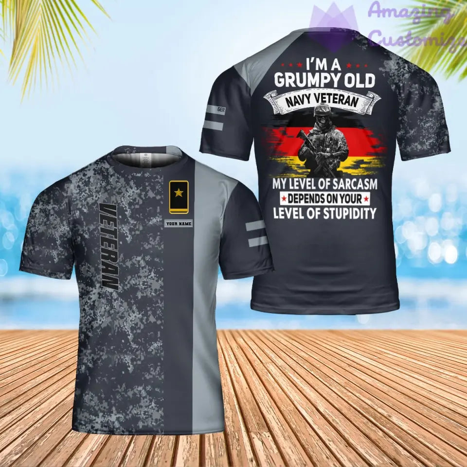 Personalized Germany Soldier/ Veteran Camo With Name And Rank T-Shirt 3D Printed - 1706572802