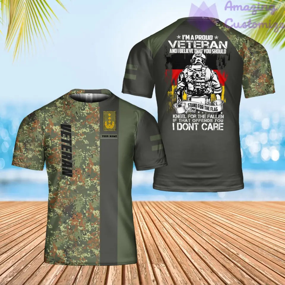 Personalized Germany Soldier/ Veteran Camo With Name And Rank T-Shirt 3D Printed - 1706572801