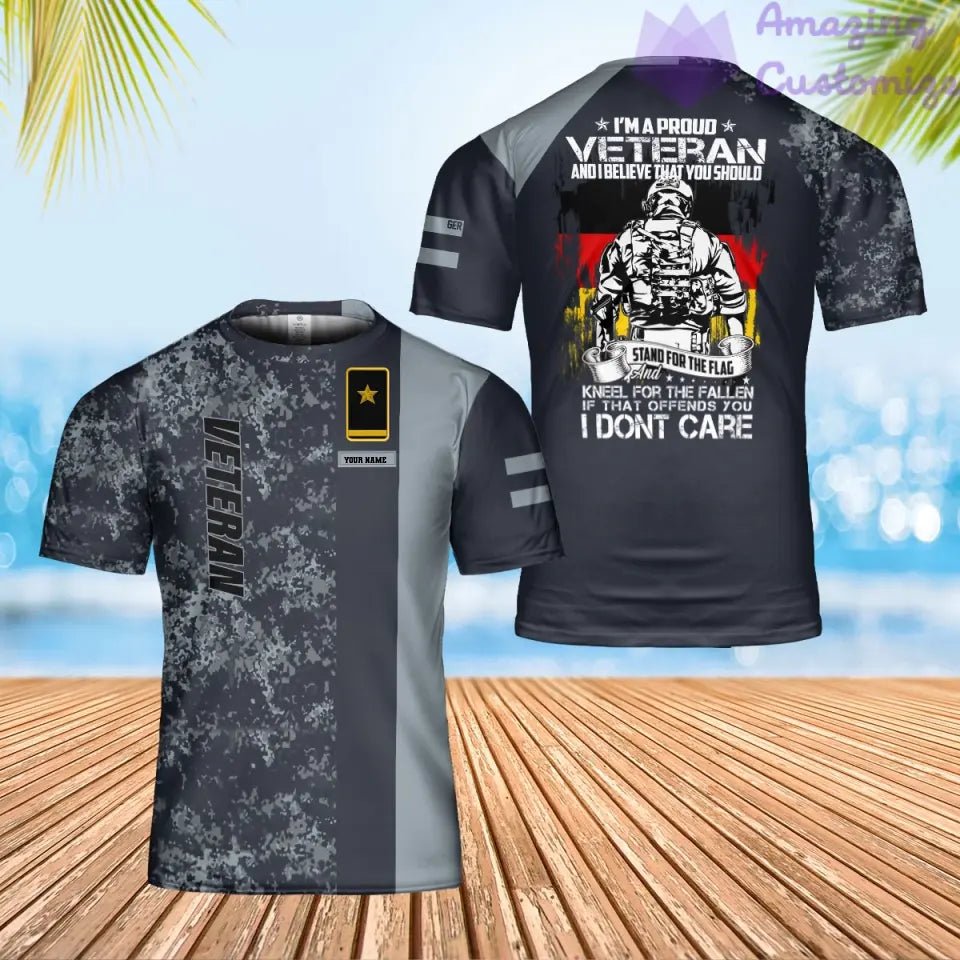 Personalized Germany Soldier/ Veteran Camo With Name And Rank T-Shirt 3D Printed - 1706572801