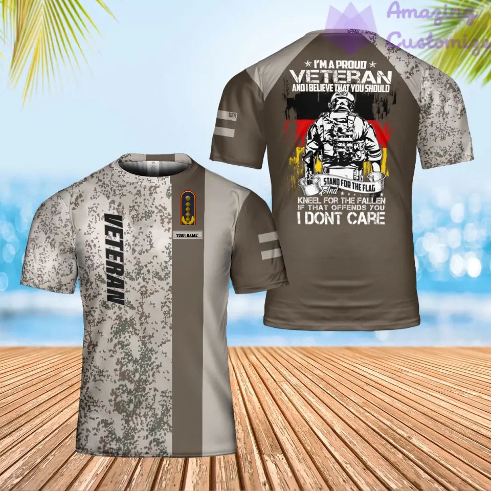 Personalized Germany Soldier/ Veteran Camo With Name And Rank T-Shirt 3D Printed - 1706572801