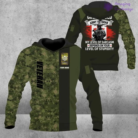 Personalized Canada Soldier/ Veteran Camo With Name And Rank Hoodie - 1207230002