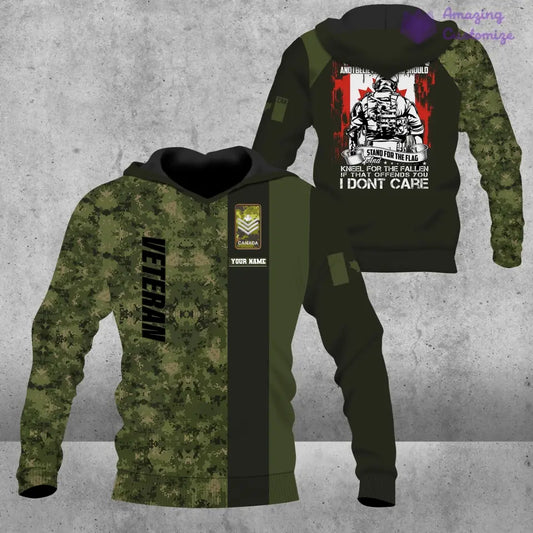 Personalized Canada Soldier/ Veteran Camo With Name And Rank Hoodie - 1207230003