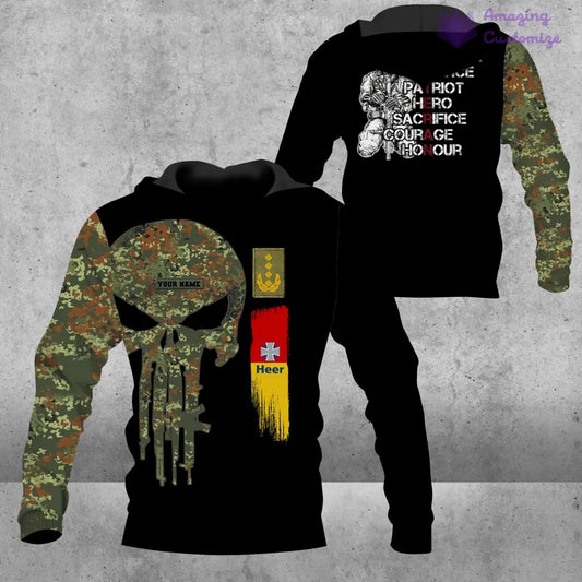 Personalized Germany Soldier/ Veteran Camo With Name And Rank Hoodie - 1207230001