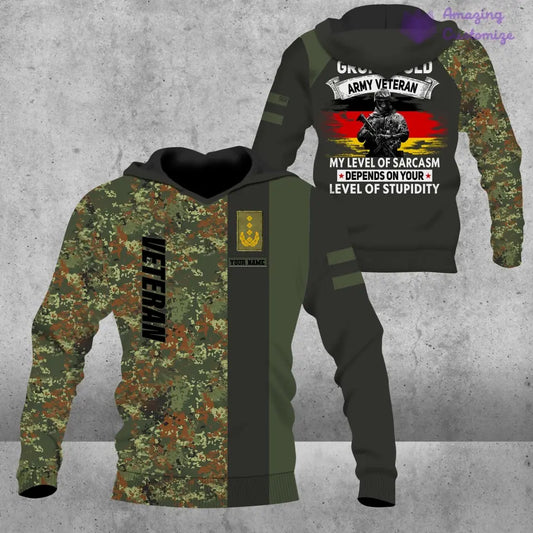 Personalized Germany Soldier/ Veteran Camo With Name And Rank Hoodie - 1207230002