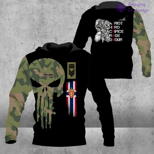 Personalized Norway Soldier/ Veteran Camo With Name And Rank Hoodie - 1207230001
