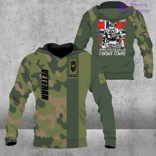 Personalized Norway Soldier/ Veteran Camo With Name And Rank Hoodie - 1207230003