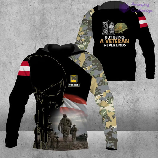Personalized Austria Soldier/ Veteran Camo With Name And Rank Hoodie - 1407230001