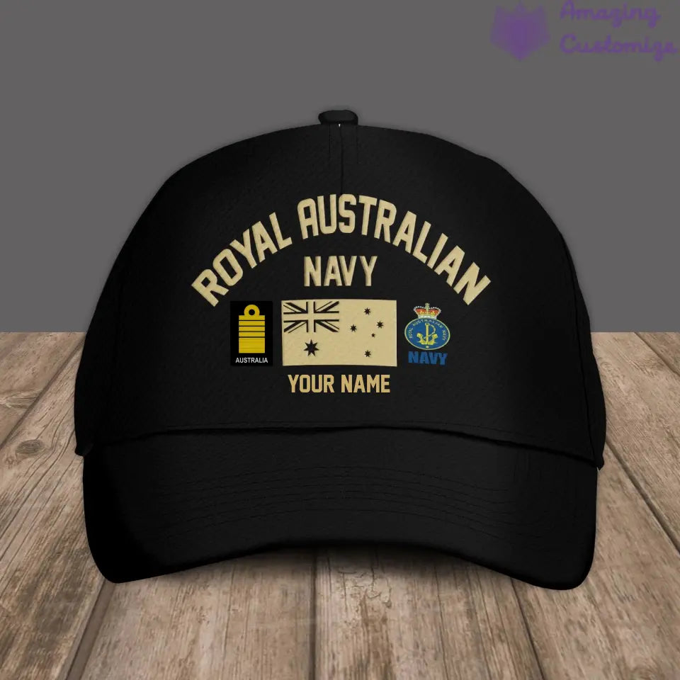 Personalized Rank And Name Australian Soldier/Veterans Camo Baseball Cap Gold Version - 16900704
