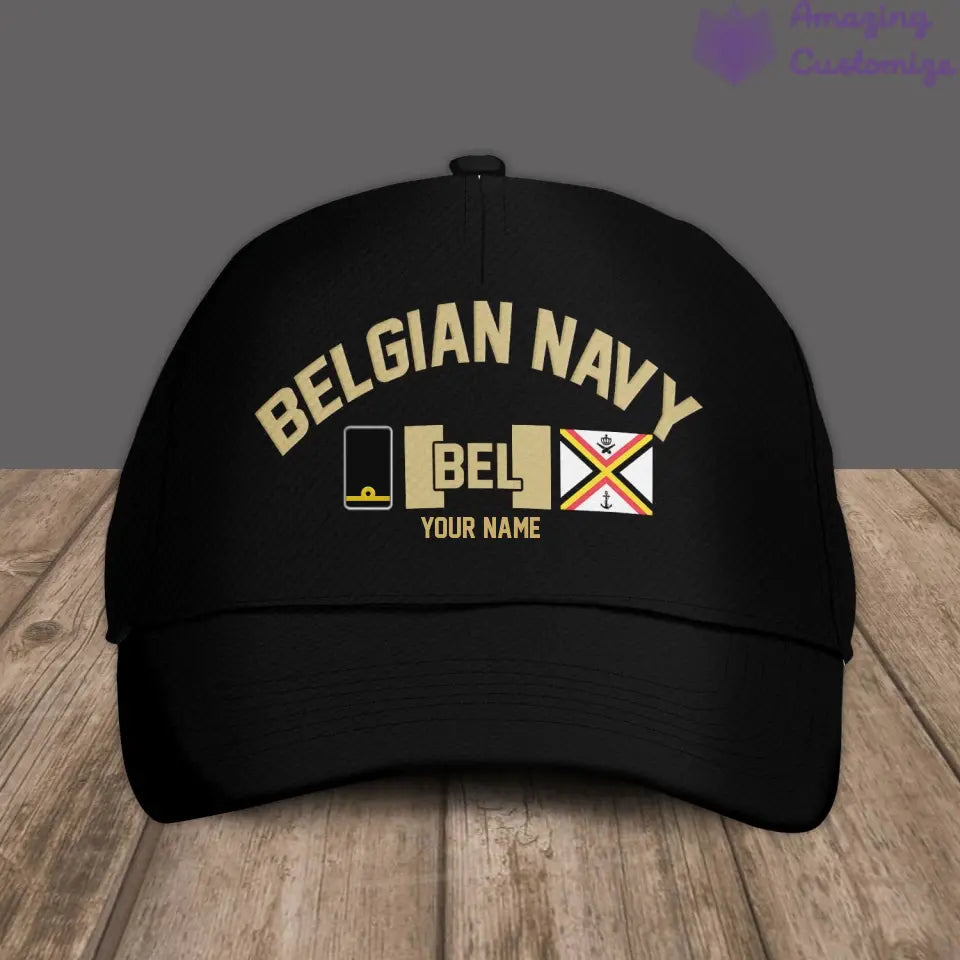 Personalized Rank And Name Belgium Soldier/Veterans Camo Baseball Cap Gold Version - 16892928
