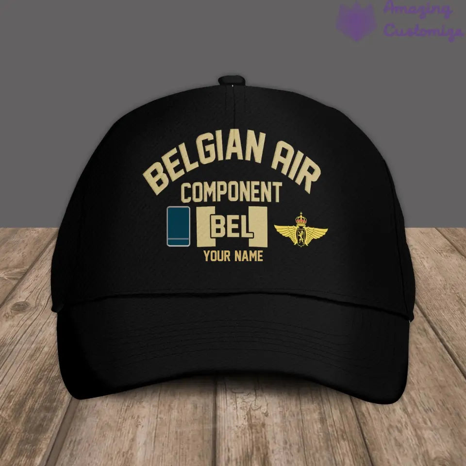 Personalized Rank And Name Belgium Soldier/Veterans Camo Baseball Cap Gold Version - 16892928