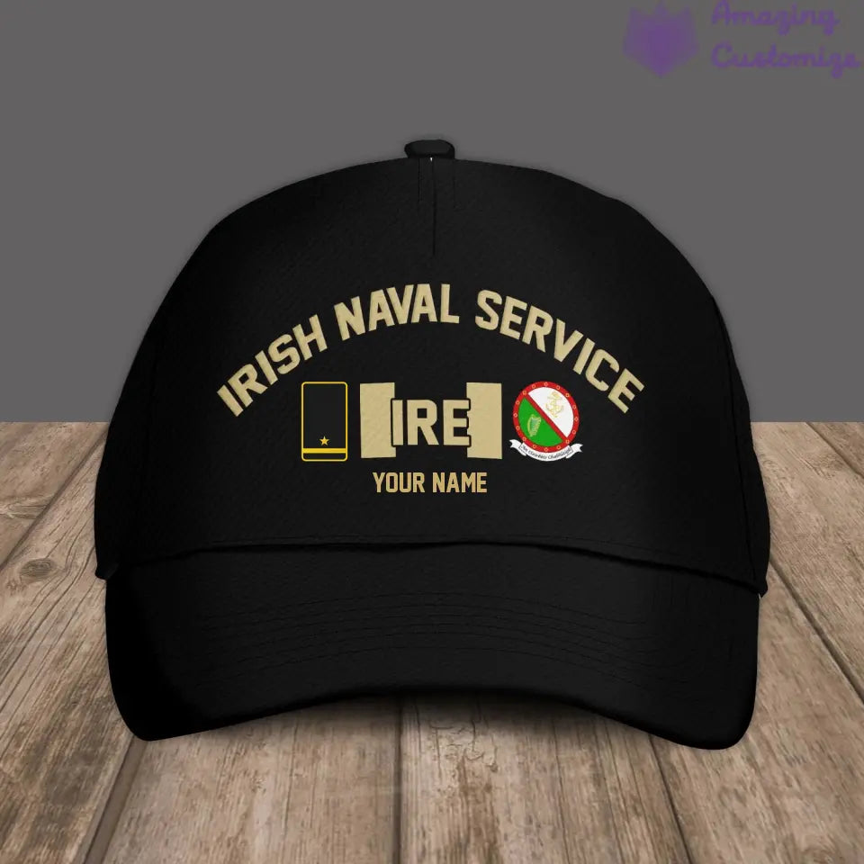 Personalized Rank And Name Ireland Soldier/Veterans Camo Baseball Cap Gold Version - 16892928