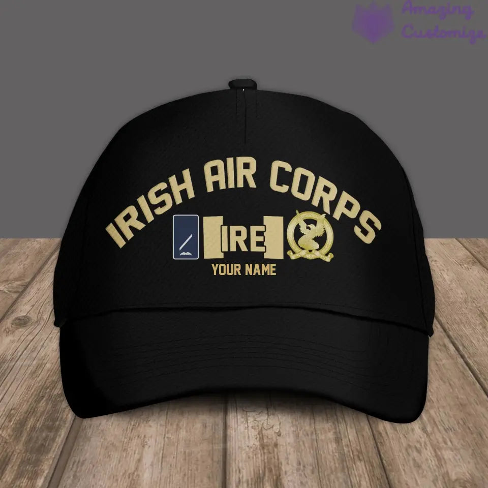 Personalized Rank And Name Ireland Soldier/Veterans Camo Baseball Cap Gold Version - 1407230001
