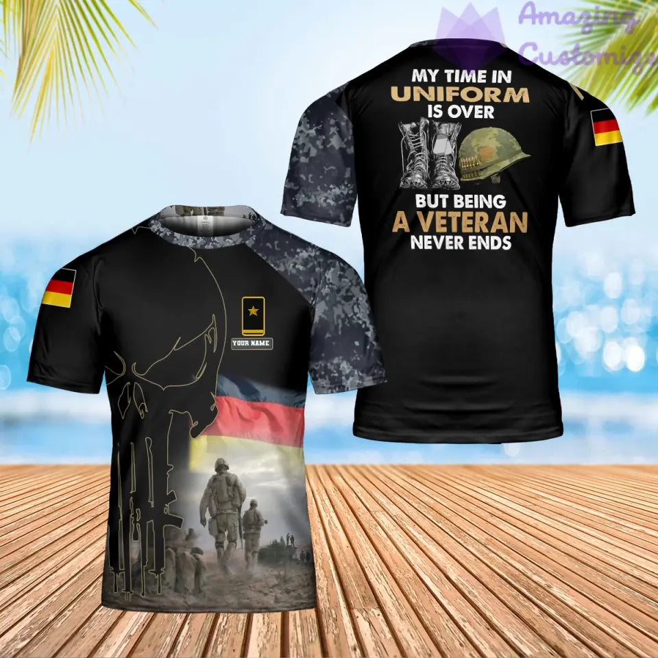 Personalized Germany Soldier/ Veteran Camo With Name And Rank T-Shirt 3D Printed - 17065728