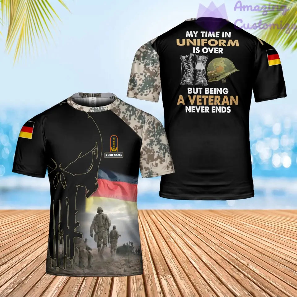 Personalized Germany Soldier/ Veteran Camo With Name And Rank T-Shirt 3D Printed - 17065728