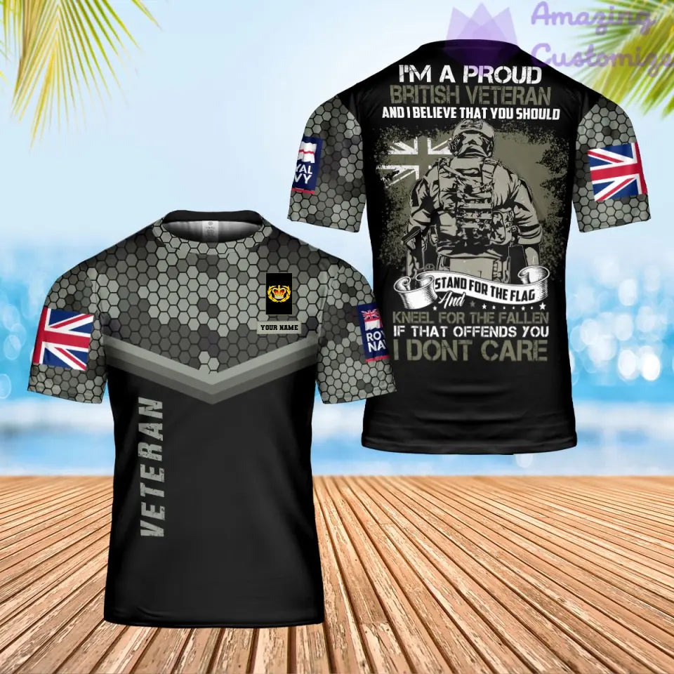 Personalized UK Soldier/ Veteran Camo With Name And Rank T-Shirt 3D Printed - 0102240001