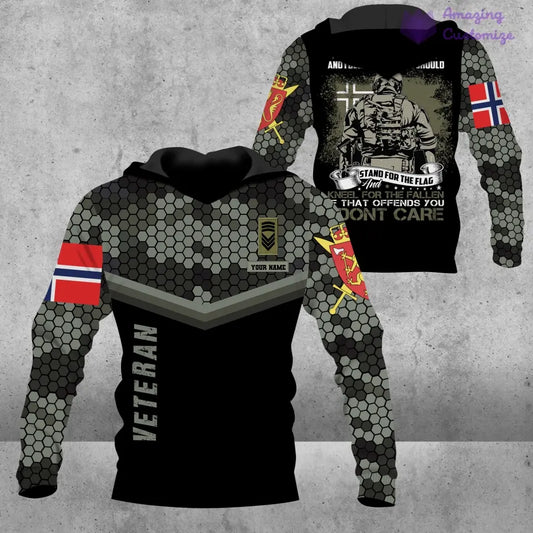 Personalized Norway Soldier/ Veteran Camo With Name And Rank Hoodie - 1907230001