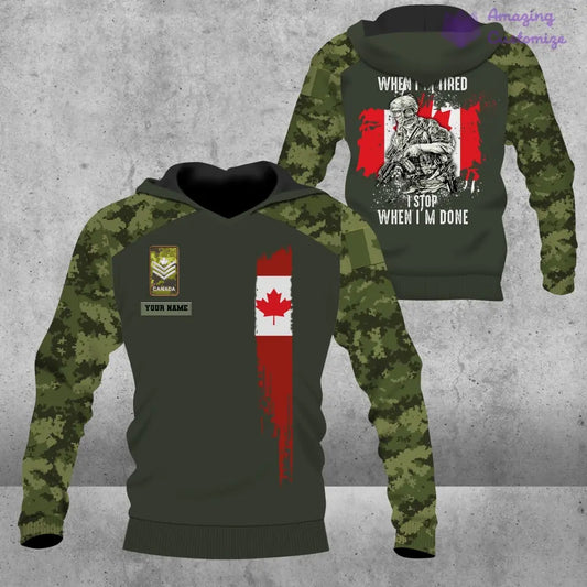 Personalized Canada Soldier/ Veteran Camo With Name And Rank Hoodie - 1606230003