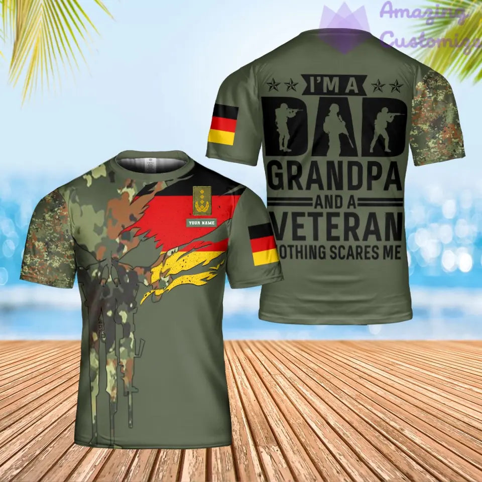 Personalized Germany Soldier/ Veteran Camo With Name And Rank T-Shirt 3D Printed - 17069184