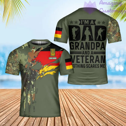 Personalized Germany Soldier/ Veteran Camo With Name And Rank T-Shirt 3D Printed - 17069184