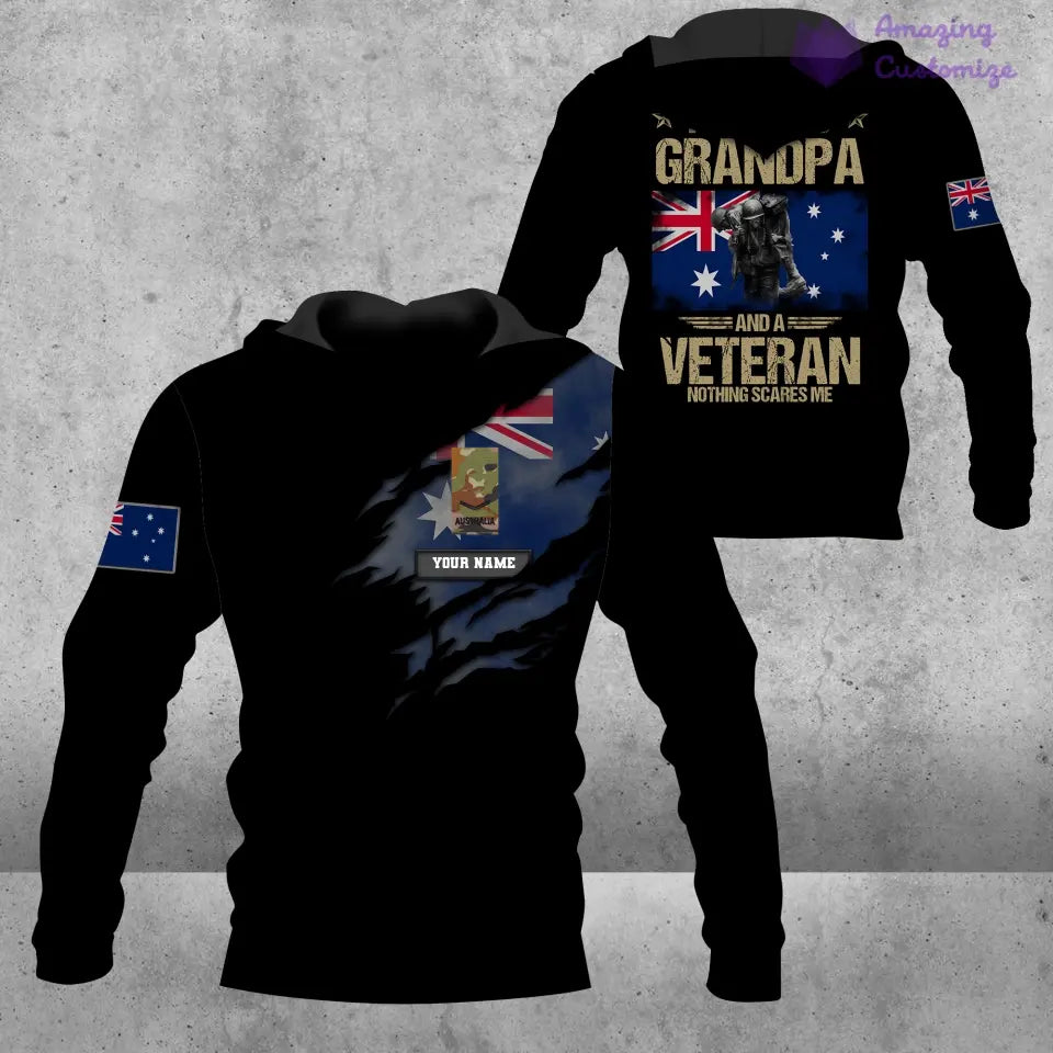 Personalized Australian Solider/ Veteran Camo With Name And Rank Hoodie - 1606230001