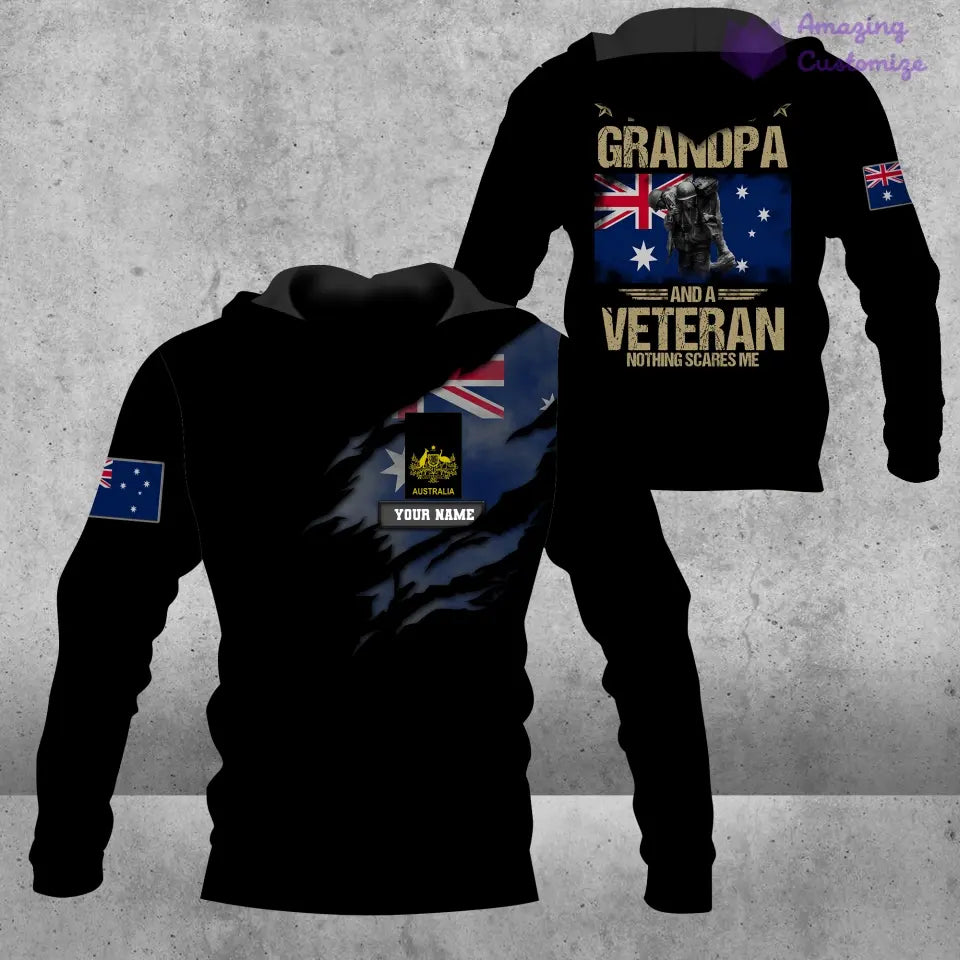 Personalized Australian Solider/ Veteran Camo With Name And Rank Hoodie - 1606230001