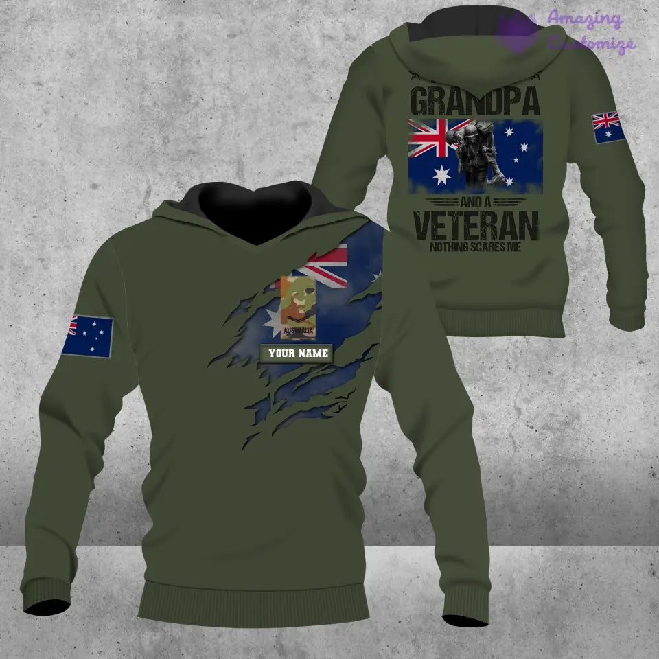 Personalized Australian Solider/ Veteran Camo With Name And Rank Hoodie - 1606230002